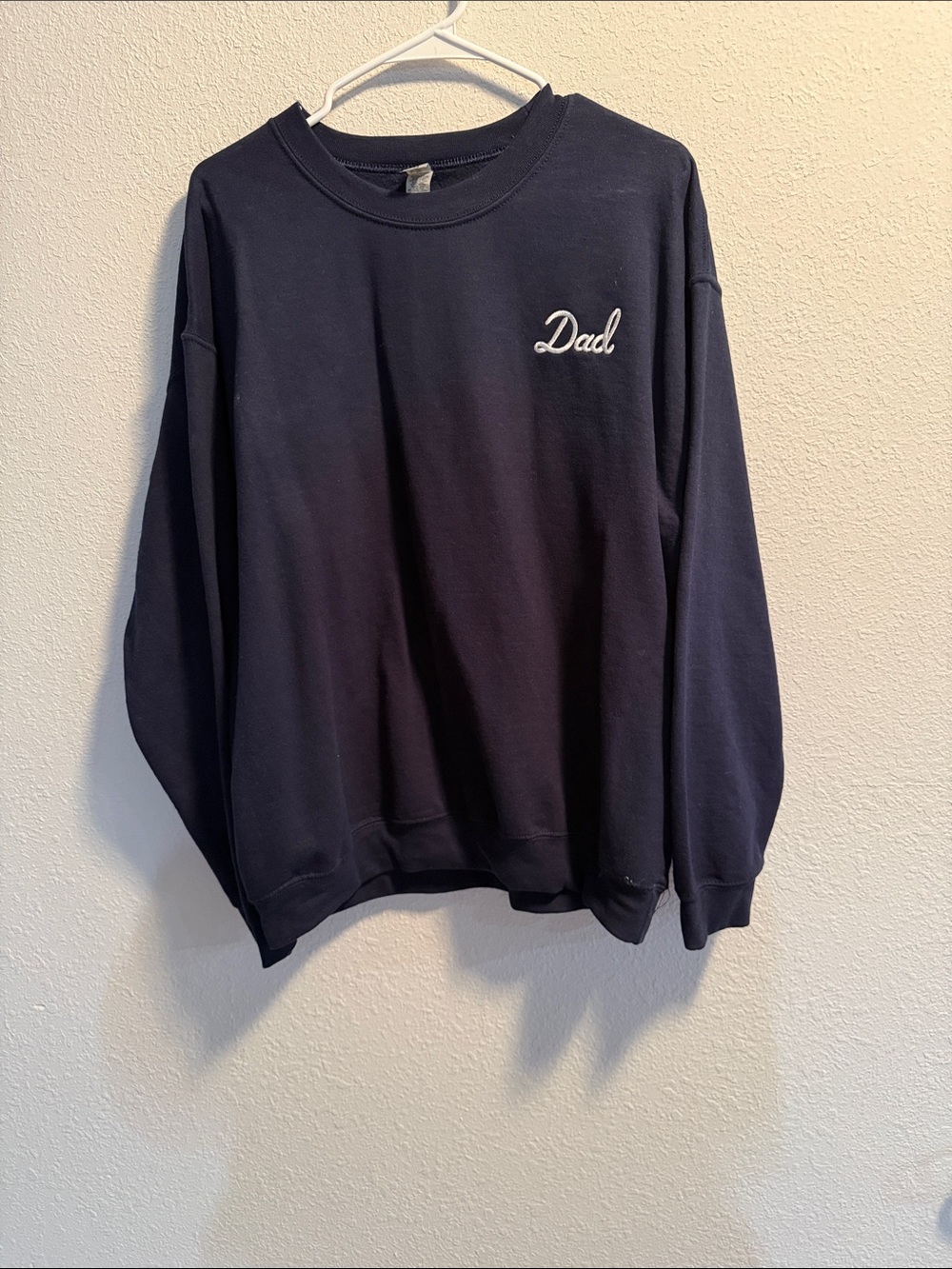 Navy 'Dad' Embroidered Crewneck Sweatshirt